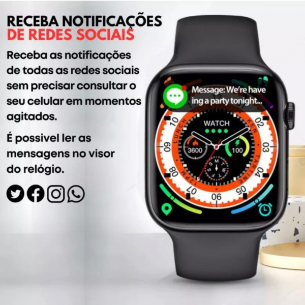 Relógio Inteligente Smartwatch 49mm com 02 Relógios e 06 Pulseiras - Image 6